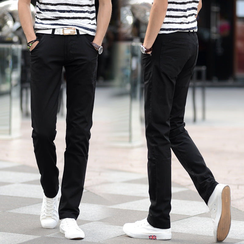 Wholesale XXS-3XL Men Solid Color Slim Fit Straight Pants