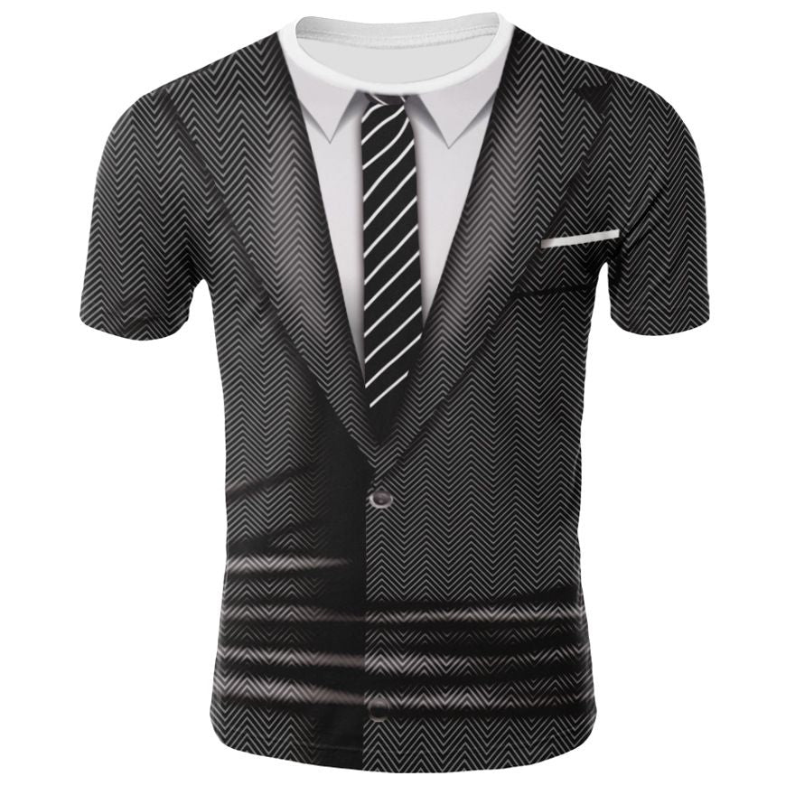 Wholesale M-4XL Creative Blazer Shirt Print Design Men T-shirt