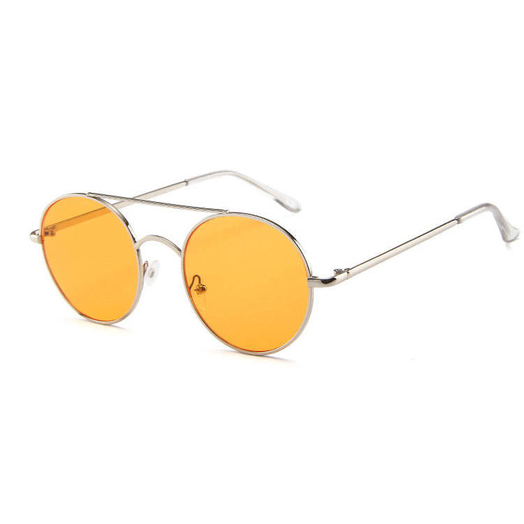 Wholesale Men Women Fashion Retro Round Frame Double Bridge Sunglasses