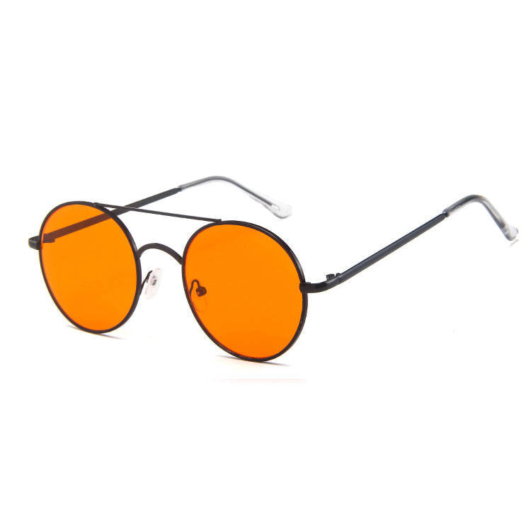 Wholesale Men Women Fashion Retro Round Frame Double Bridge Sunglasses