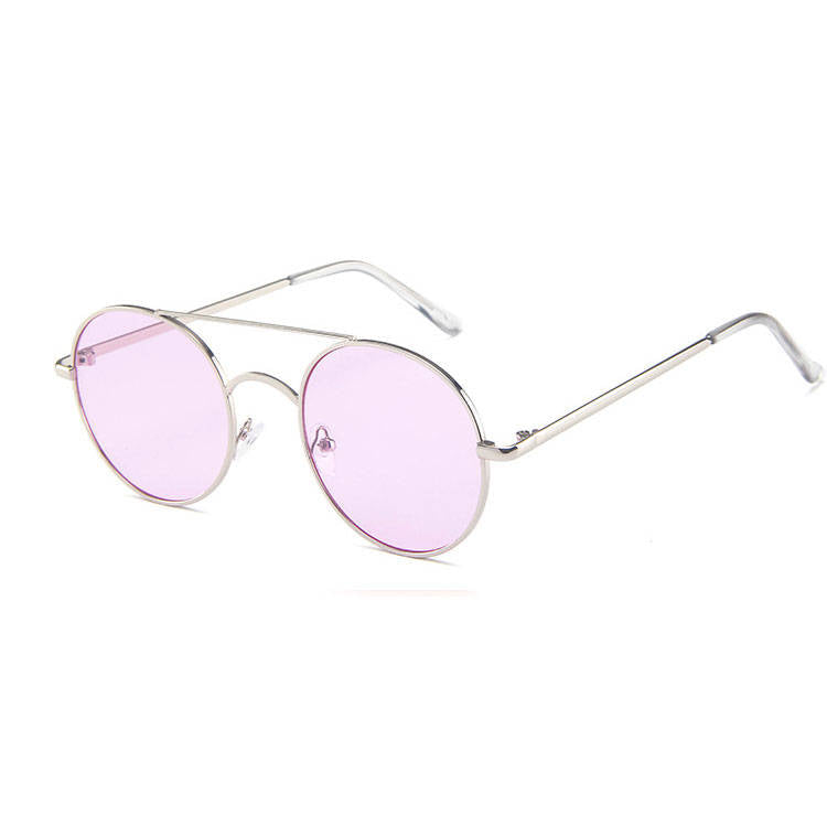 Wholesale Men Women Fashion Retro Round Frame Double Bridge Sunglasses