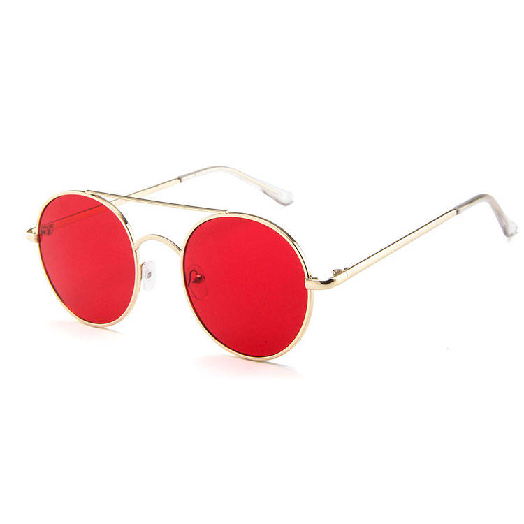 Wholesale Men Women Fashion Retro Round Frame Double Bridge Sunglasses