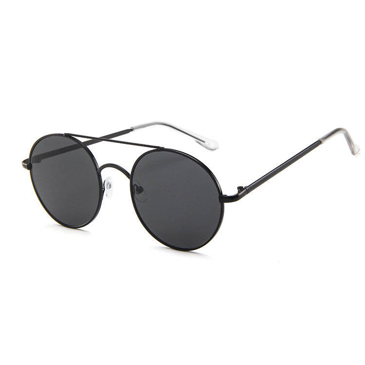 Wholesale Men Women Fashion Retro Round Frame Double Bridge Sunglasses