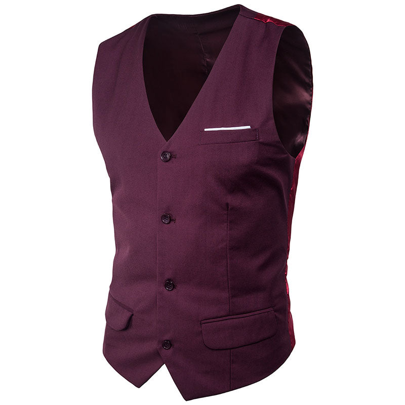 Wholesale S-6XL Men Slim Fit Sleeveless Formal Vest