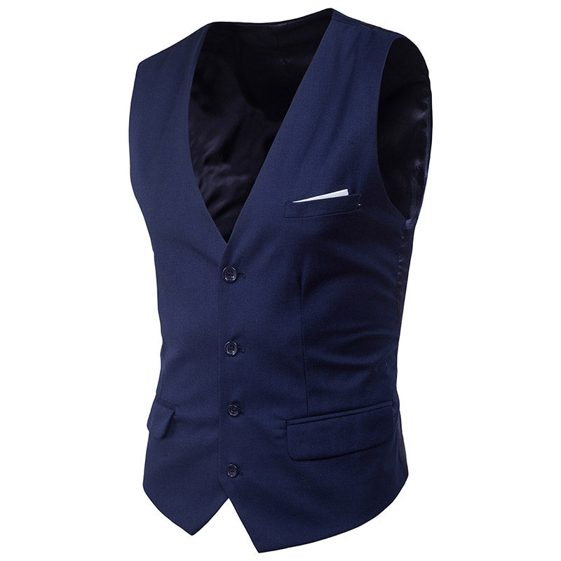 Wholesale S-6XL Men Slim Fit Sleeveless Formal Vest