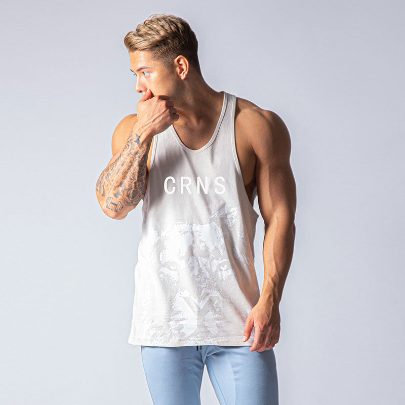 Wholesale M-XXL Men Letter Animal Print Sleeveless Loose Tank Top