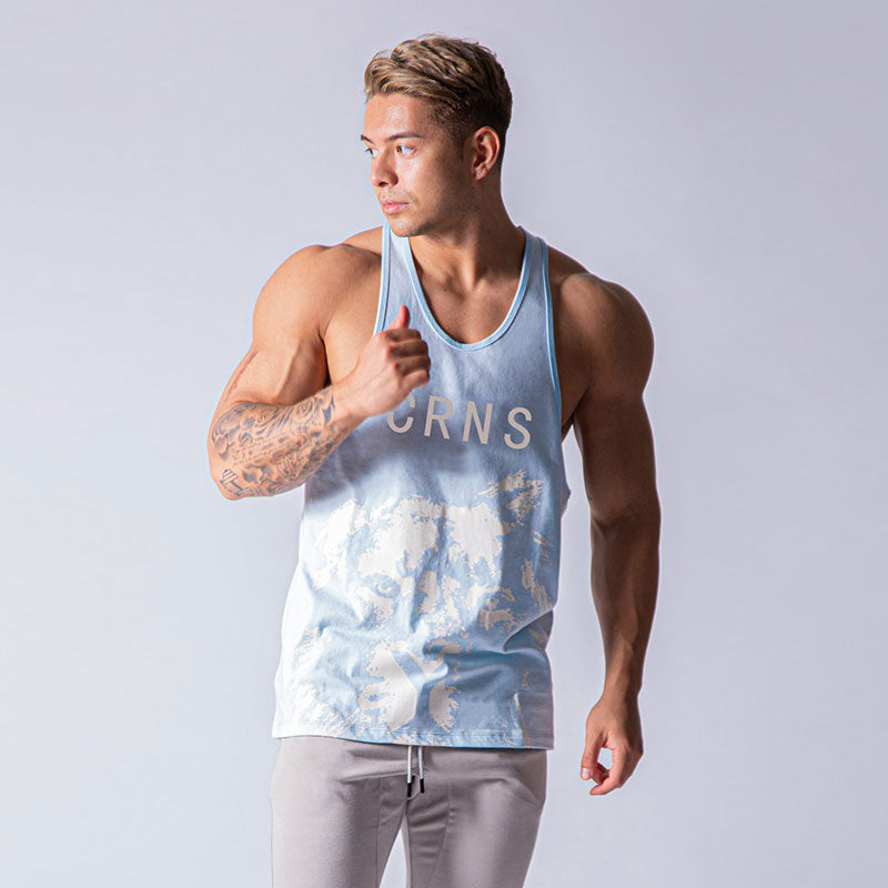 Wholesale M-XXL Men Letter Animal Print Sleeveless Loose Tank Top