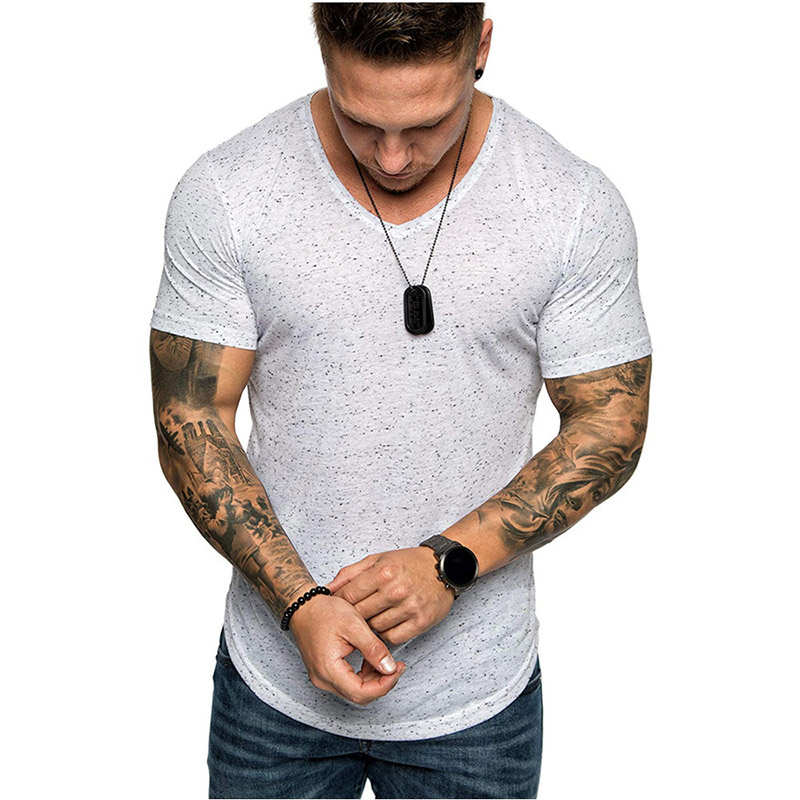 Wholesale M-3XL Men Snowflake Pattern Short Sleeve T-shirt