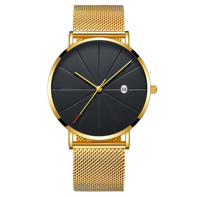 Wholesale New Men Ultra-thin Quartz Mesh Belt Watch