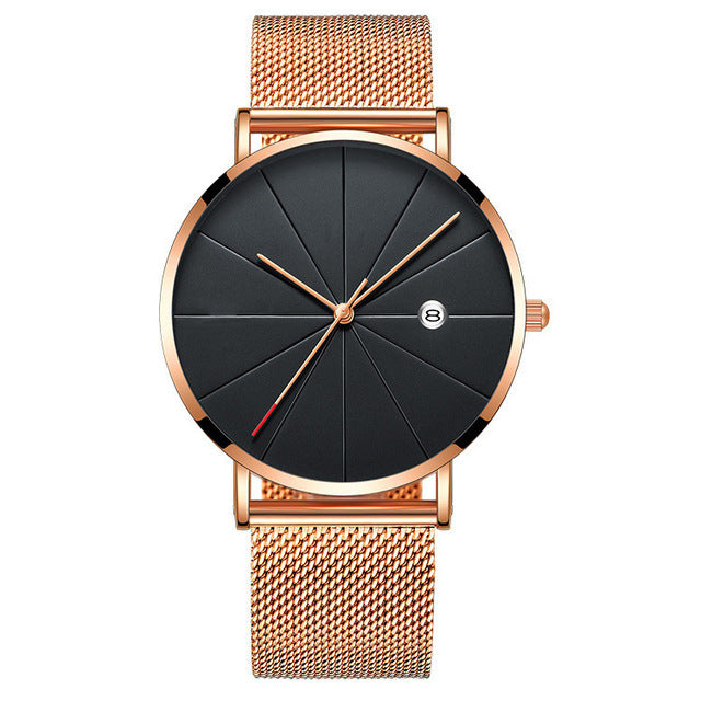 Wholesale New Men Ultra-thin Quartz Mesh Belt Watch