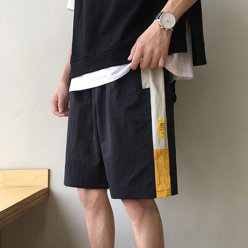 Wholesale M-XXL Men Casual Striped Drawstring Sports Shorts