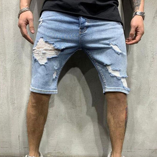 Wholesale S-3XL Men Fashion Ripped Denim Shorts