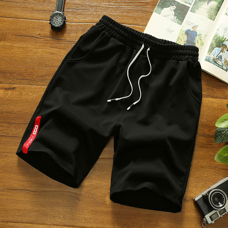 Wholesale M-4XL Men Fashion Solid Color Drawstring Loose Sports Shorts