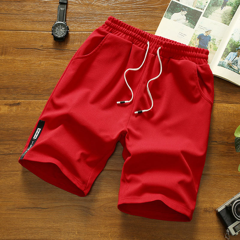 Wholesale M-4XL Men Fashion Solid Color Drawstring Loose Sports Shorts