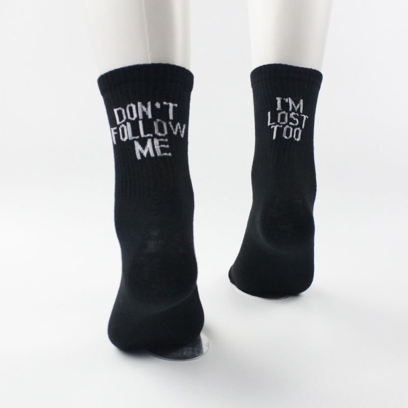 Wholesale Creative Letter Print Unisex Cotton Socks