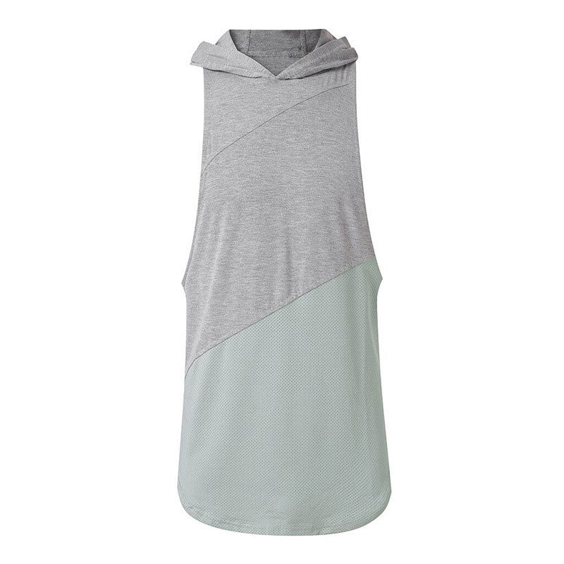 Wholesale M-2XL Men Casual Solid Color Hooded Sleeveless Loose Tank Top