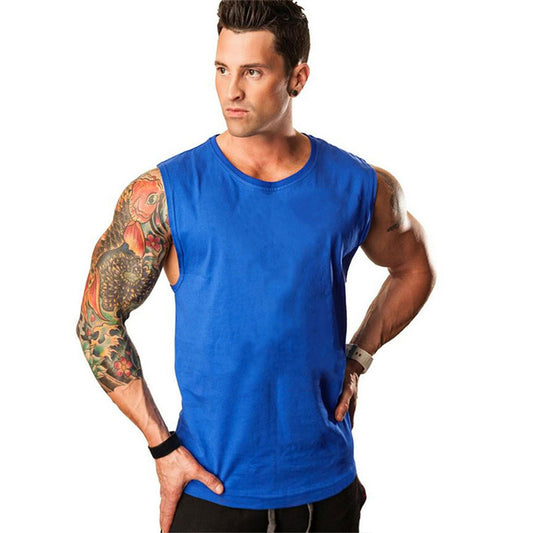 Wholesale M-2XL Men Casual Solid Color Sleeveless Sports Tank