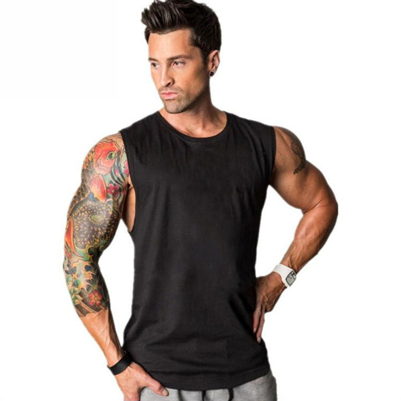 Wholesale M-2XL Men Casual Solid Color Sleeveless Sports Tank