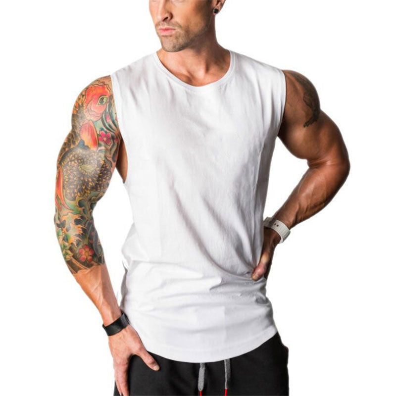 Wholesale M-2XL Men Casual Solid Color Sleeveless Sports Tank