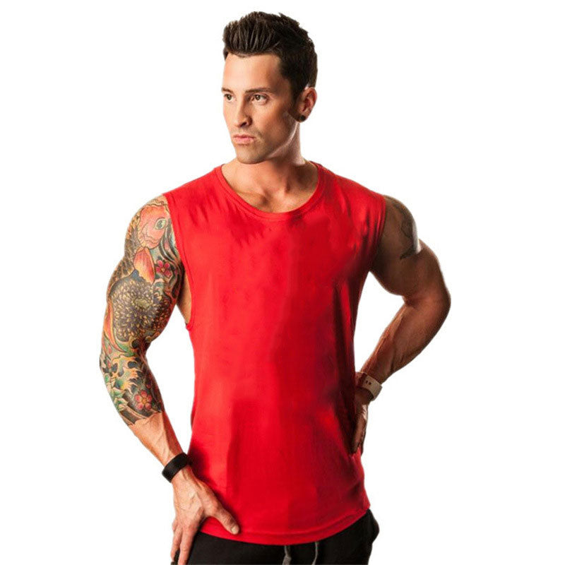 Wholesale M-2XL Men Casual Solid Color Sleeveless Sports Tank