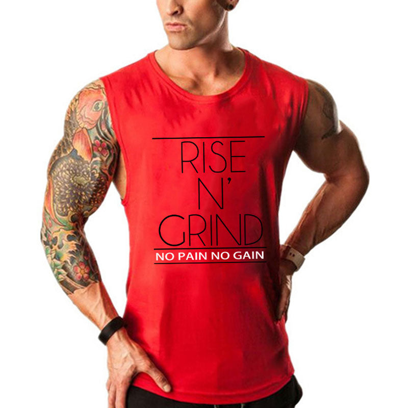 Wholesale M-2XL Men Letters Print Sleeveless Tank Top