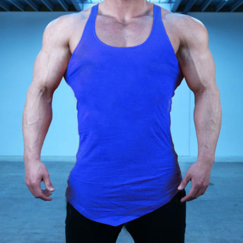 Wholesale M-2XL Men Casual Solid Color Irregular Sports Tank Top