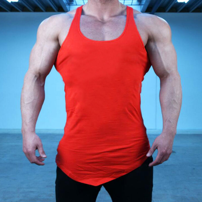 Wholesale M-2XL Men Casual Solid Color Irregular Sports Tank Top