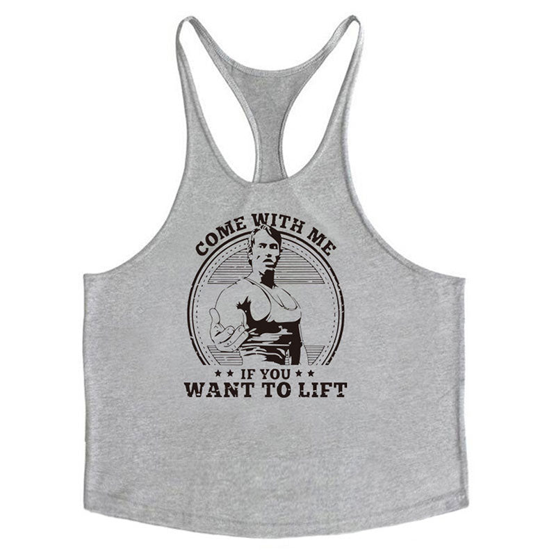 Wholesale M-2XL Men Classic Schwarzenegger Print Sports Tank Top