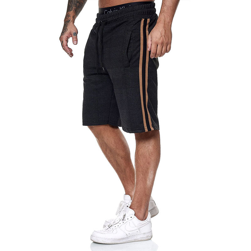 Wholesale M-3XL Men Fashion Checked Drawstring Beach Shorts