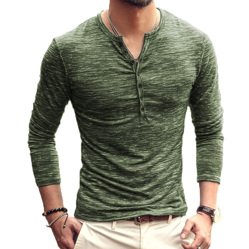 Wholesale M-3XL Men Fashion Single-breasted Comfortable Long-sleeve Top