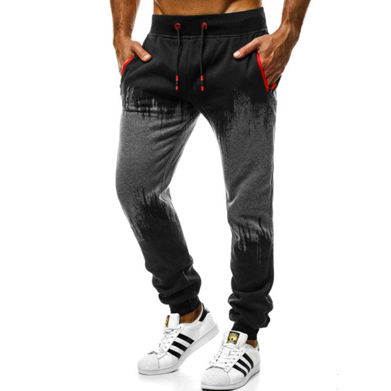 Wholesale M-3XL Men Casual Contrast Color Pocket Patchwork Drawstring Sports Pants