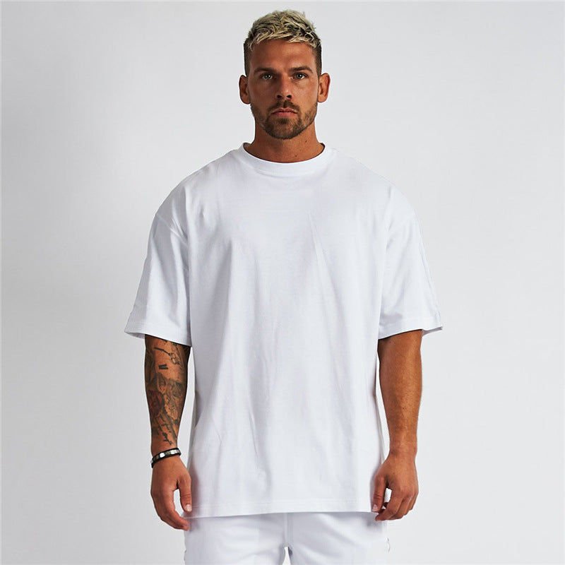 Wholesale M-2XL Men Solid Color Round Neck Breathable Short Sleeve Top