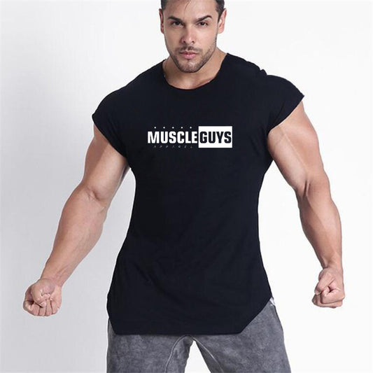 Wholesale M-XXL Men Fashion Letter Print Sports Sleeveless Tee Top