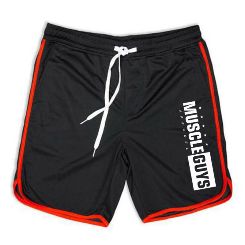 Wholesale M-XXL Men Letter Print Mesh Breathable Quick-drying Sports Shorts