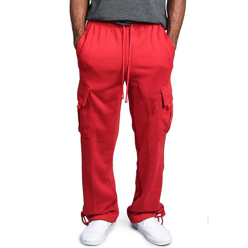 Wholesale M-4XL Men Casual Pocket Elastic Waist Drawstring Sports Pants