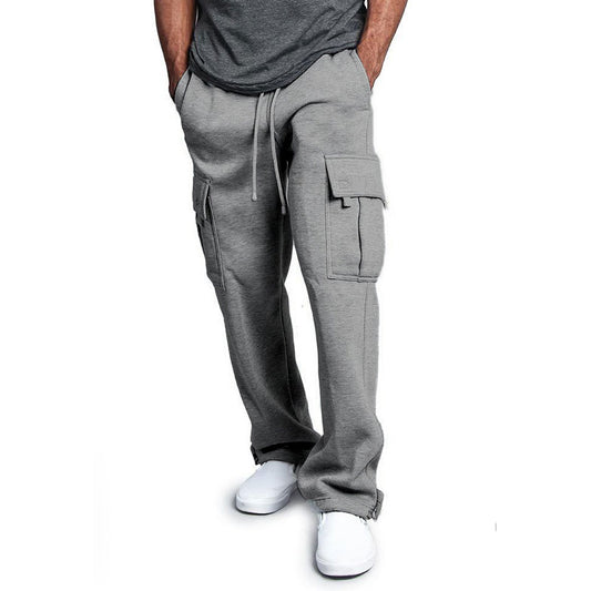 Wholesale M-4XL Men Casual Pocket Elastic Waist Drawstring Sports Pants