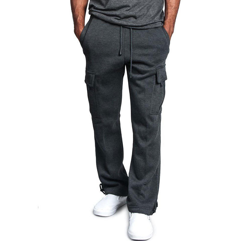 Wholesale M-4XL Men Casual Pocket Elastic Waist Drawstring Sports Pants