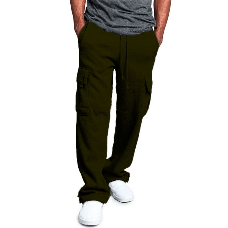 Wholesale M-4XL Men Casual Pocket Elastic Waist Drawstring Sports Pants