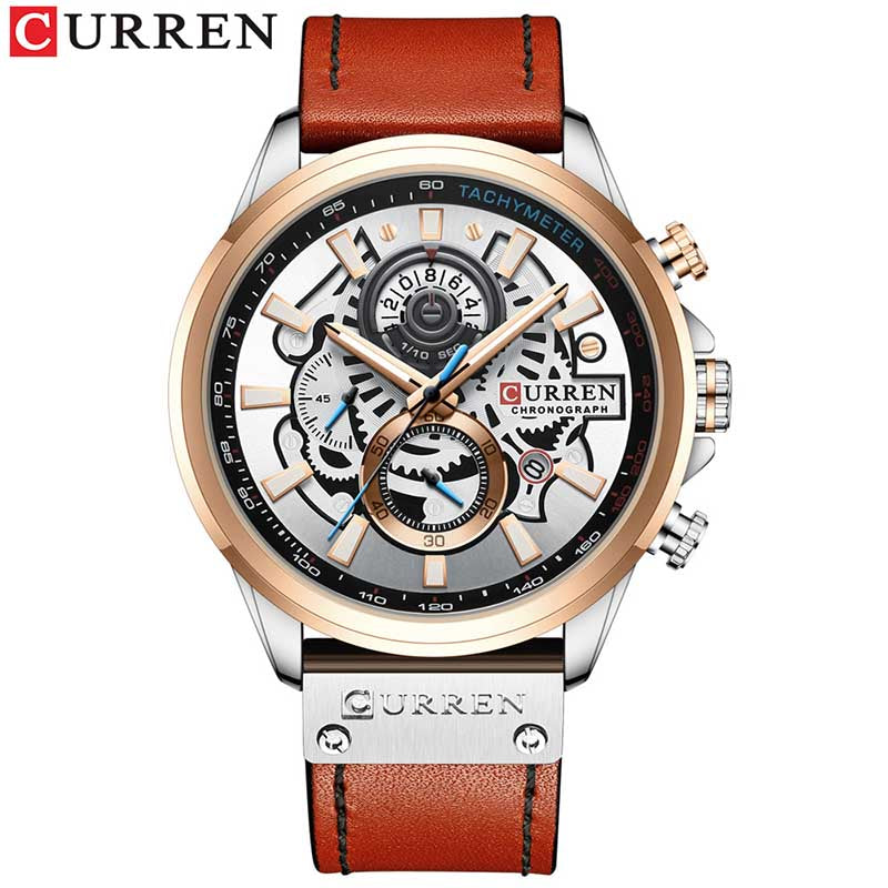 Wholesale Men Fashion Waterproof Leather Band Quartz Watch