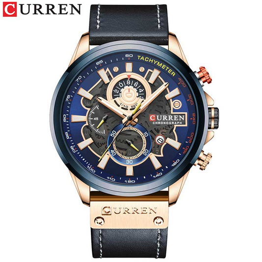 Wholesale Men Fashion Waterproof Leather Band Quartz Watch