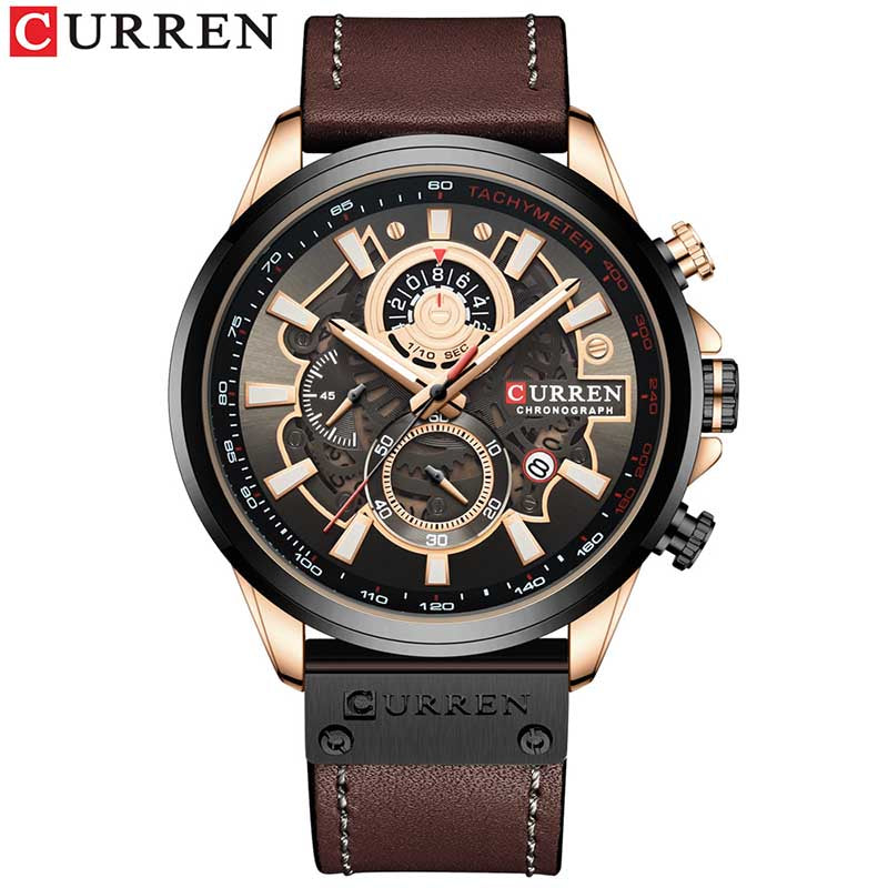 Wholesale Men Fashion Waterproof Leather Band Quartz Watch