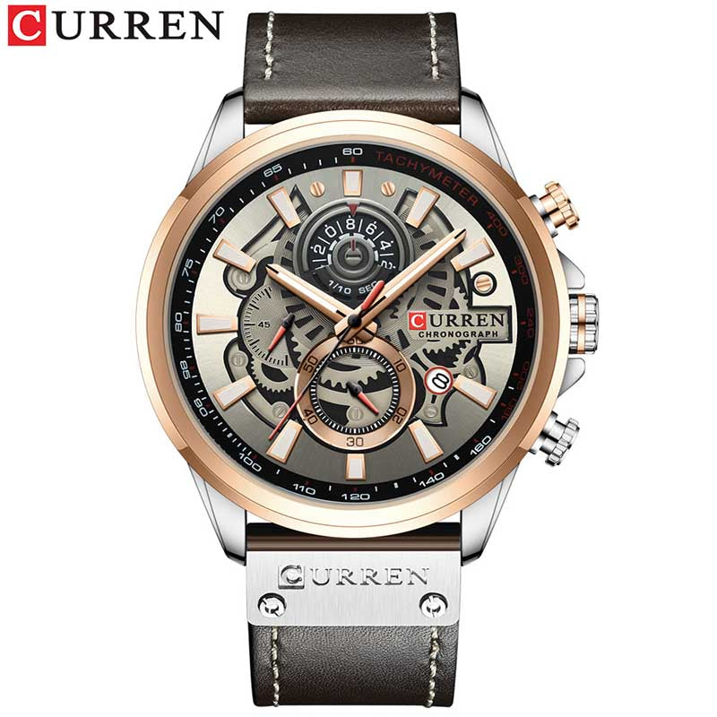 Wholesale Men Fashion Waterproof Leather Band Quartz Watch