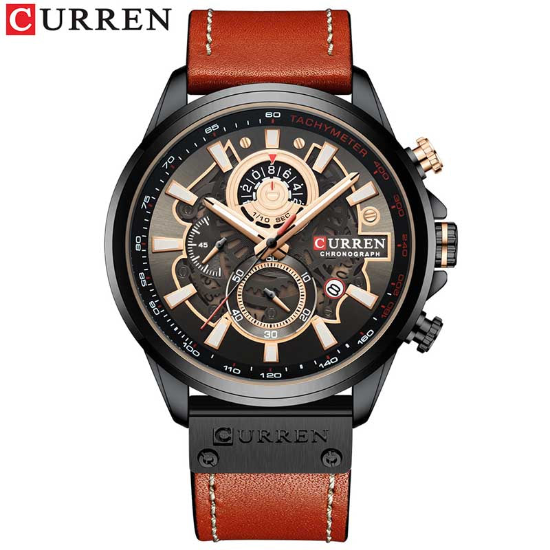 Wholesale Men Fashion Waterproof Leather Band Quartz Watch