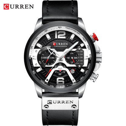 Wholesale Men Waterproof Quartz Genuine Leather Strap Watch