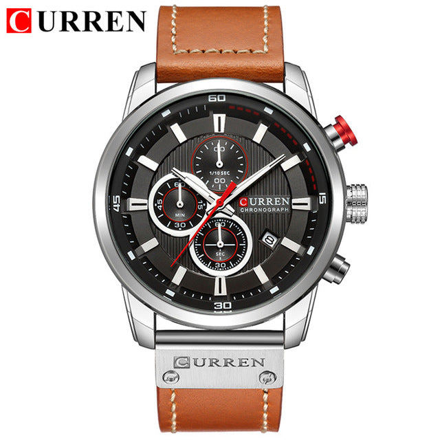 Wholesale Men Fashion Leather Band Quarz Watch