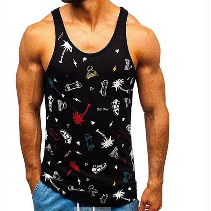 Wholesale S-3XL Men Casual Funny Printing Tanks