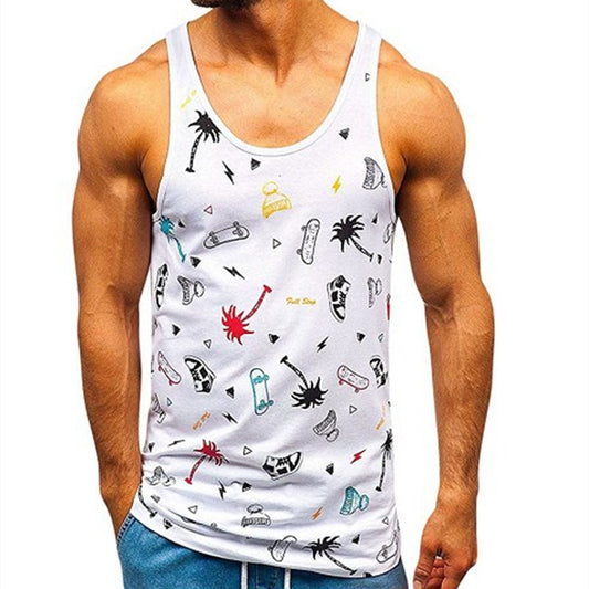 Wholesale S-3XL Men Casual Funny Printing Tanks