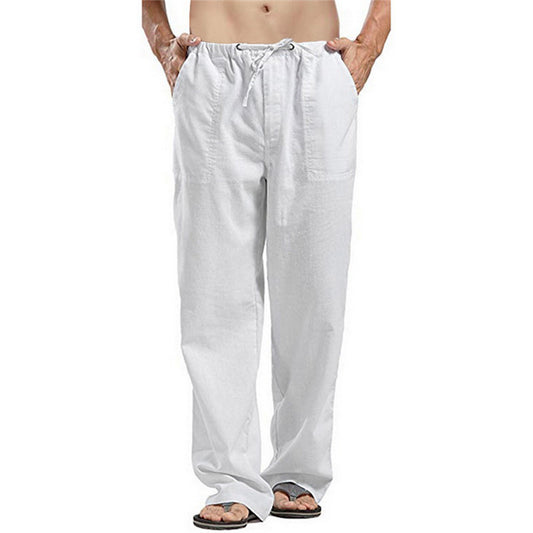 Wholesale S-5XL Men Solid Color Casual Comfortable Wide Leg Pants