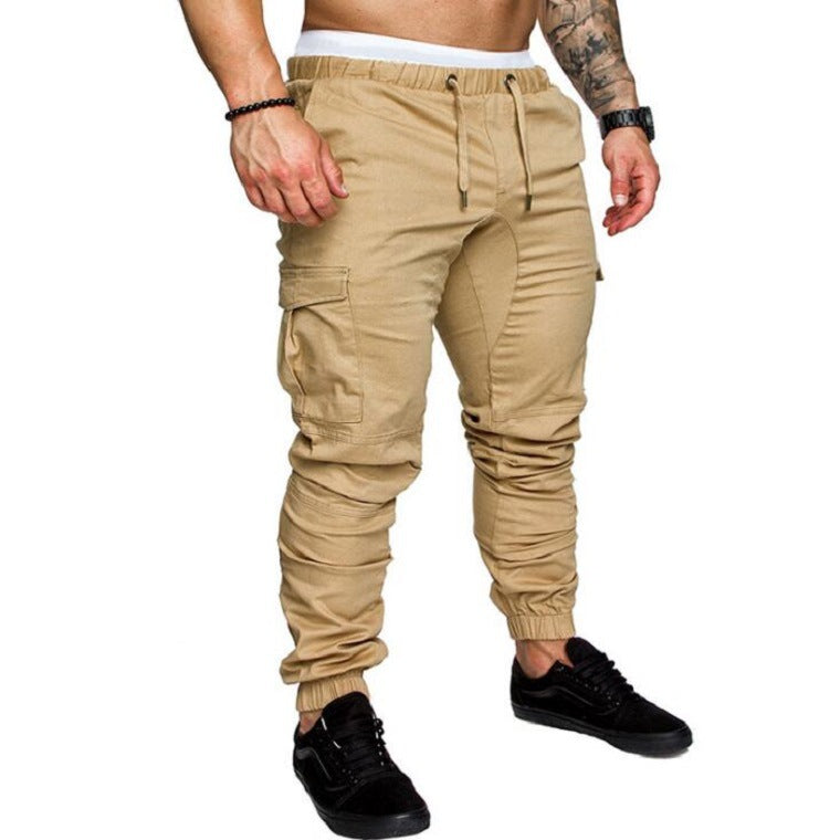 Wholesale S-4XL Men Solid Color Casual Drawstring Pants