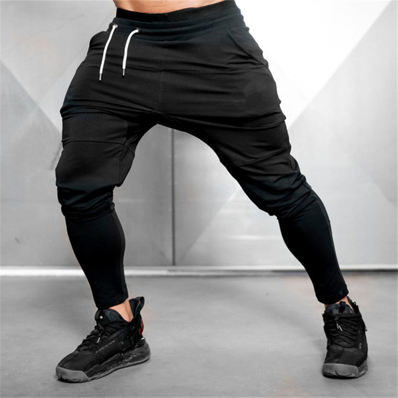 Wholesale M-XXL Men Fashion Drawstring Fitness Solid Color Bottoms